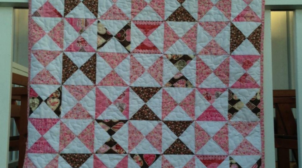Hourglass quilt for friend's baby girl