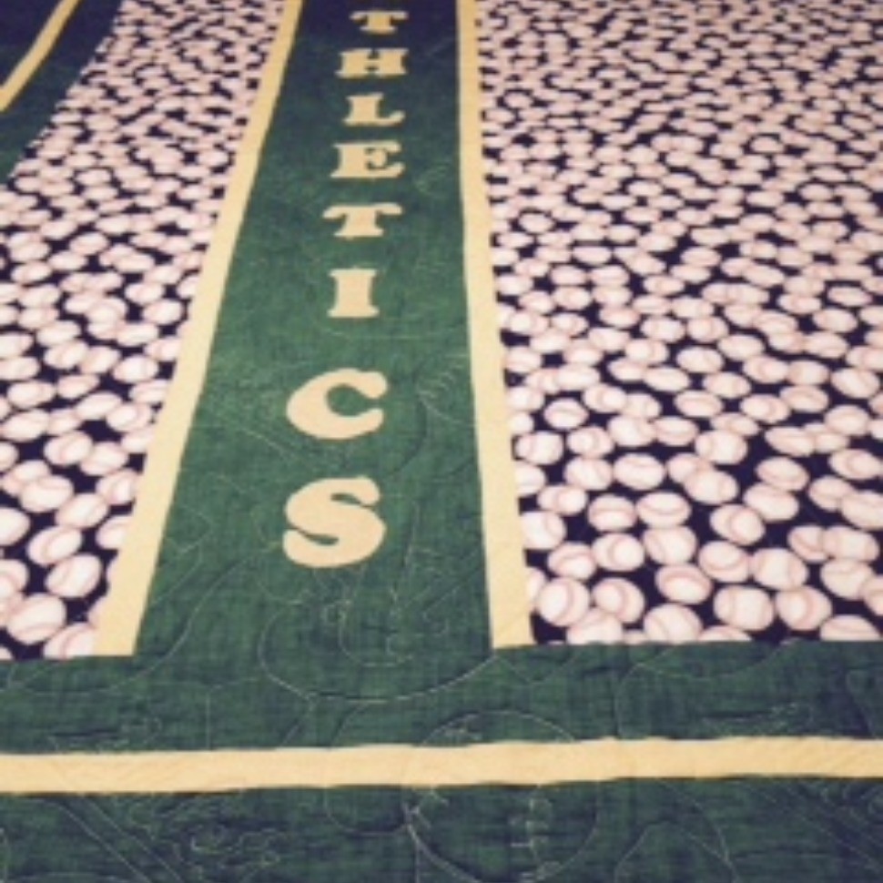 Oakland A's Baseball Quilt