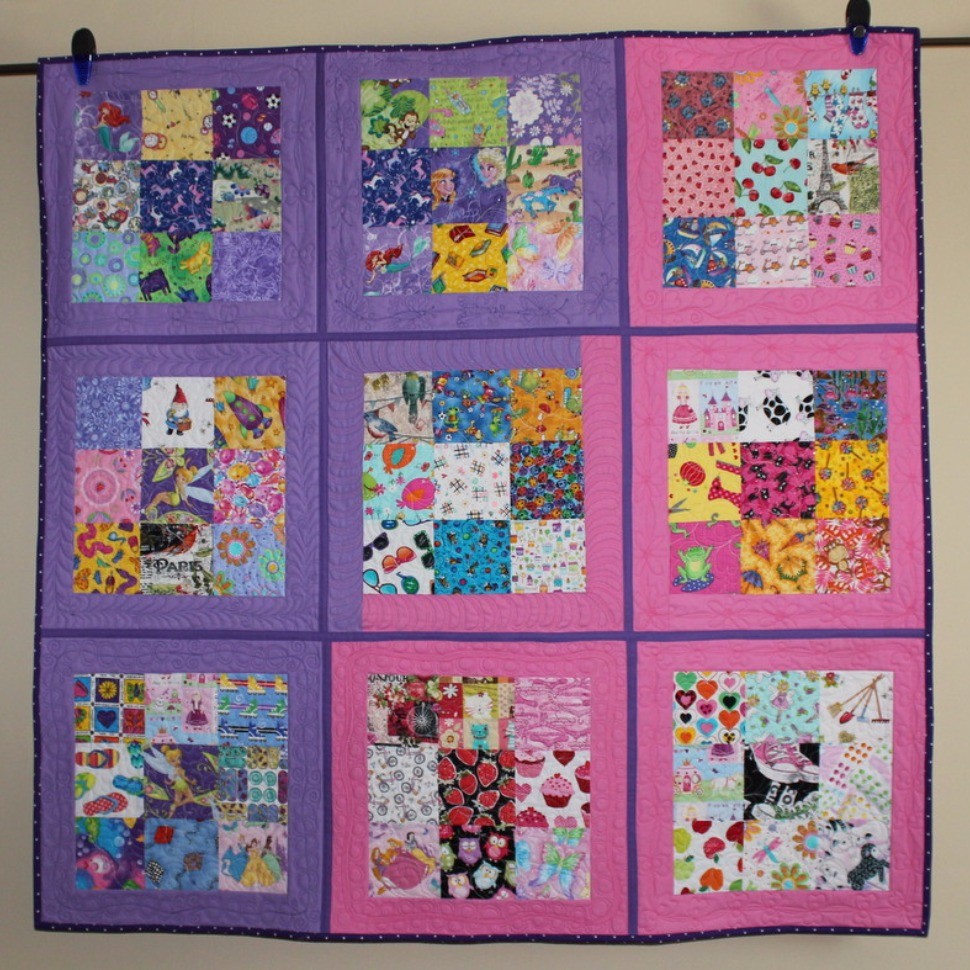 Pink and Purple I Spy Quilt