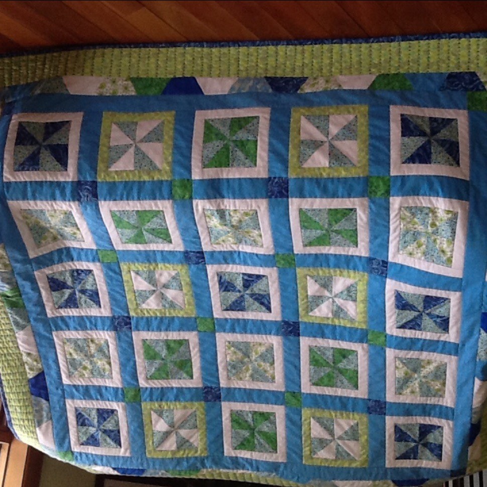 My second quilt- a study in blue
