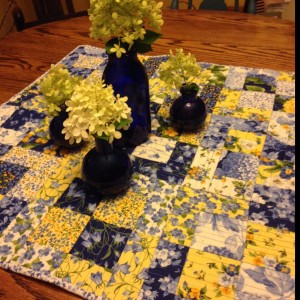 Blue and Yellow Table Topper
