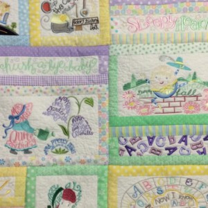 Baby embroidered quilt