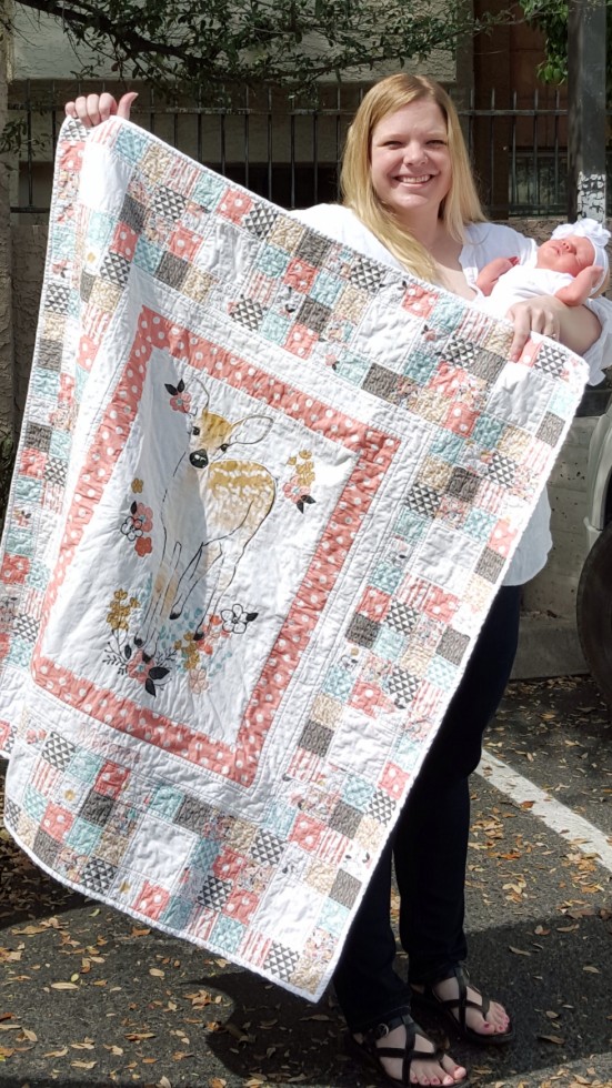 Fawn in Tulip baby quilt