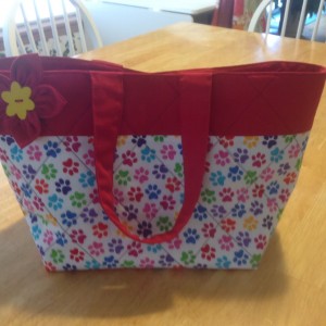 @Tote bag with a fabric flower@