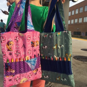 Quilted Crayon Tote bags 2016