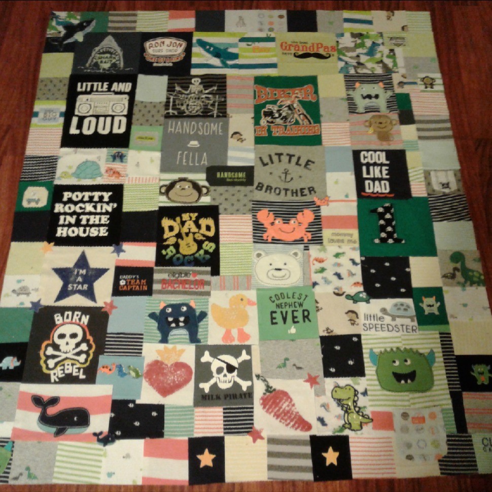 First tshirt/baby clothes quilt
