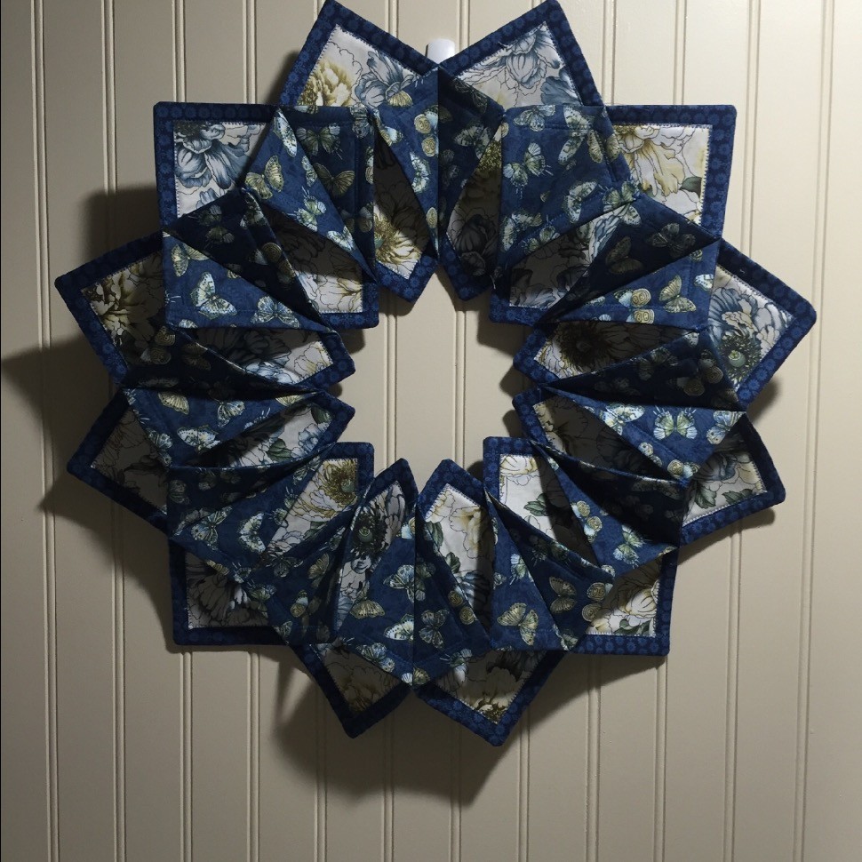 Folded square wreath