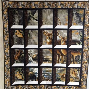 Attic Window Deer Panel Quilt | Quiltsby.me