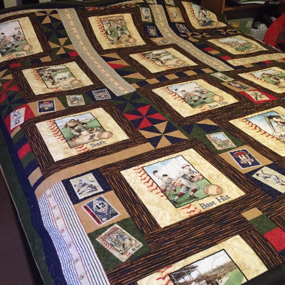 Thatchers baseball quilt