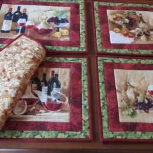 Wine Theme Placemat and oven set