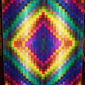 Ombre Trip Around the World Lap Quilt