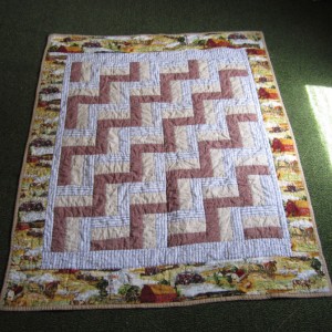 Rail fence baby quilt