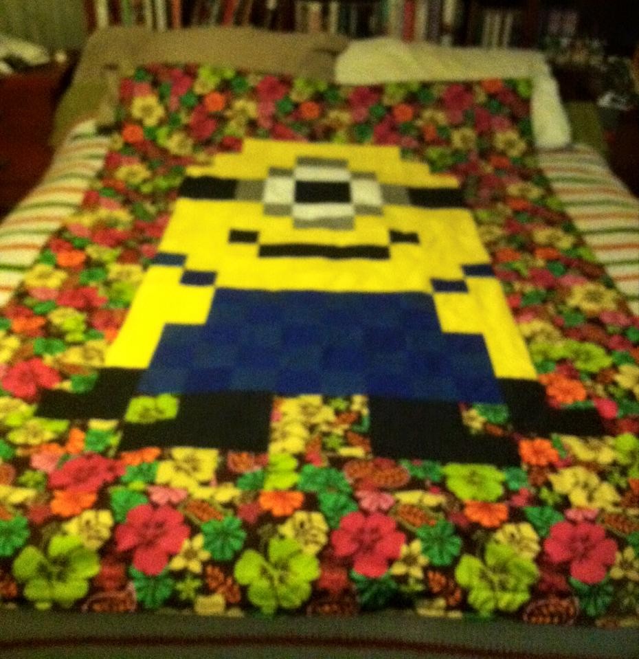 Minion 8 Bit Quilt