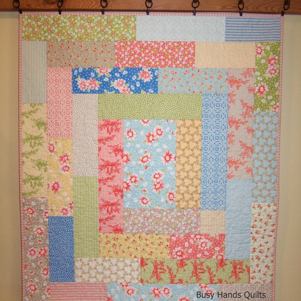 California Girl Log Cabin Baby Quilt