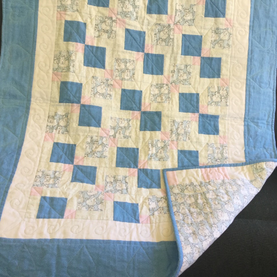 Disappearing nine patch- baby quilt