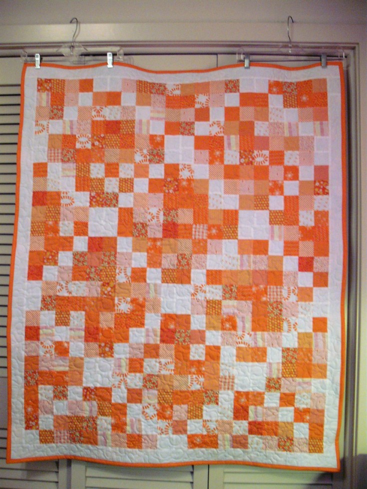 Orange Scrappy Quilt
