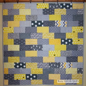 Yellow and Gray Brick Baby Quilt