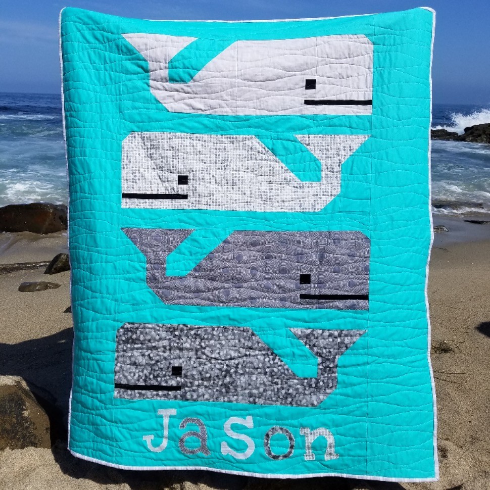 Preppy Pod whale baby quilt