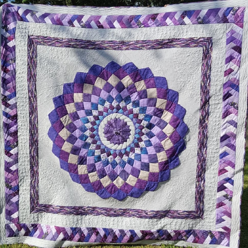 Wedding Quilt in Purple and Gray