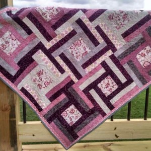 Pink, Silver, and Gold Baby Quilt