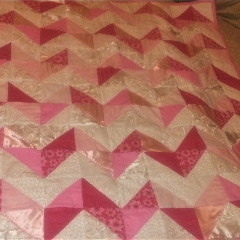 Baby Quilt from Wedding Dress
