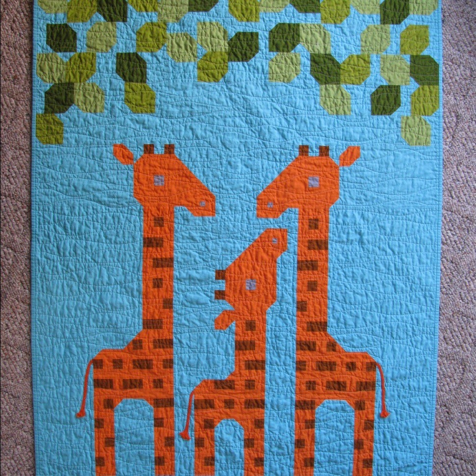 Giraffe Family baby quilt