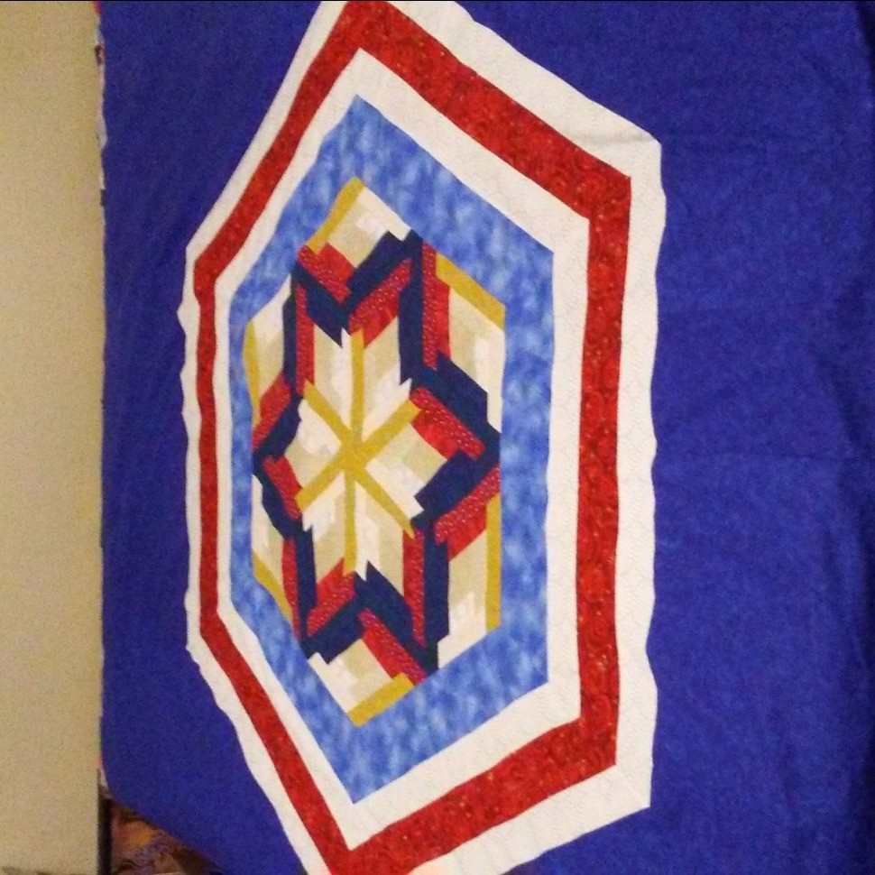 6 Point Log Cabin Star Quilt of Valors (2)
