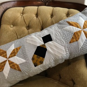 honeybee pillow from left over squares