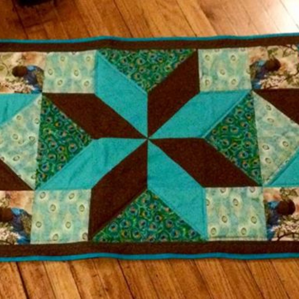 Peacock Table Runner