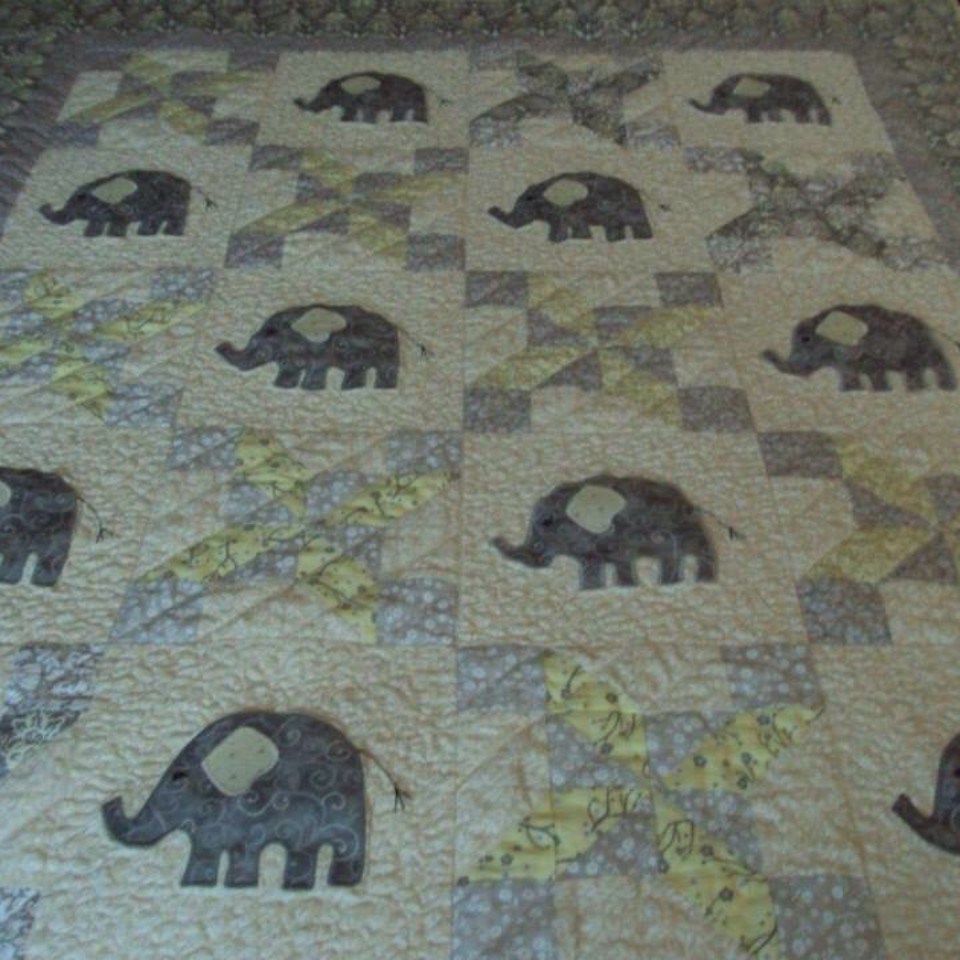Baby Elephant baby quilt