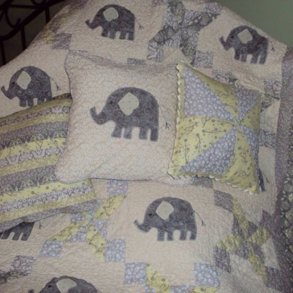 Baby Elephant baby quilt