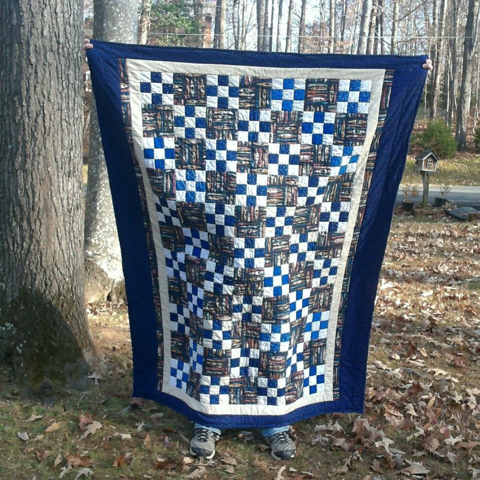 blue Irish chain quilt