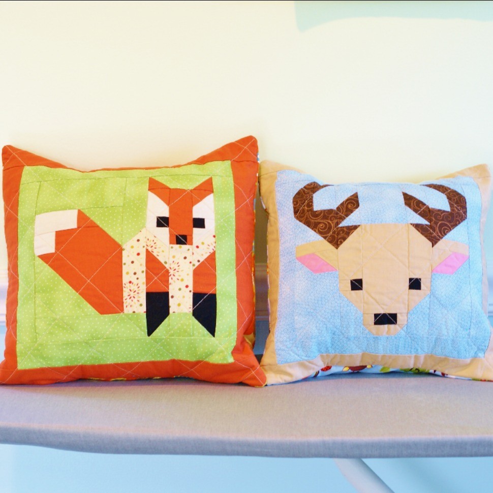 Deer and fox pillows