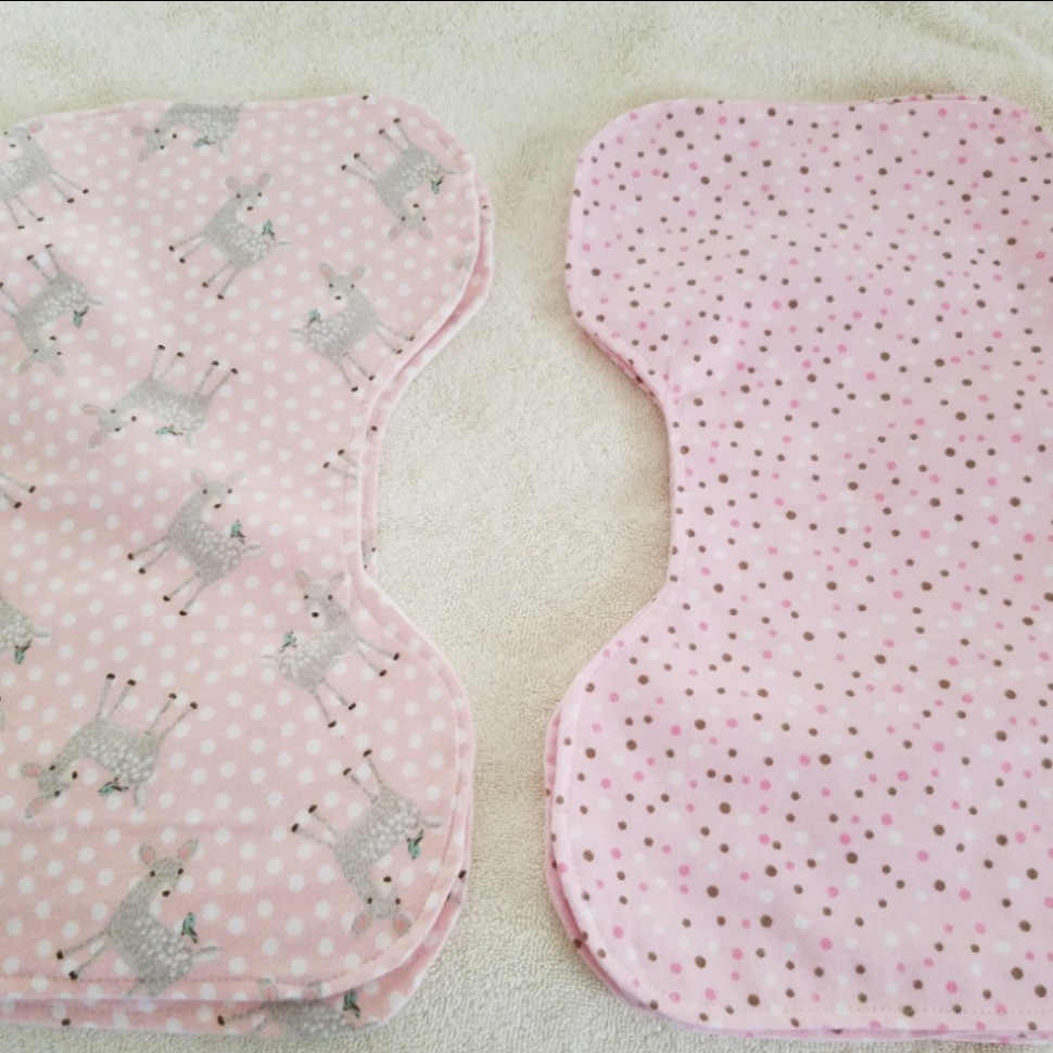 Baby burp cloths and dribble bibs