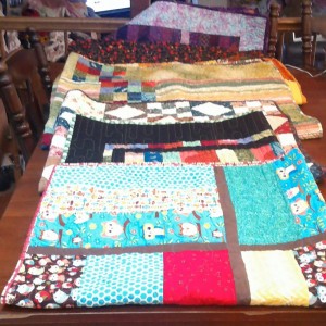 Finished binding 6 quilts