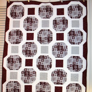 Maroon and White Aggie Quilt