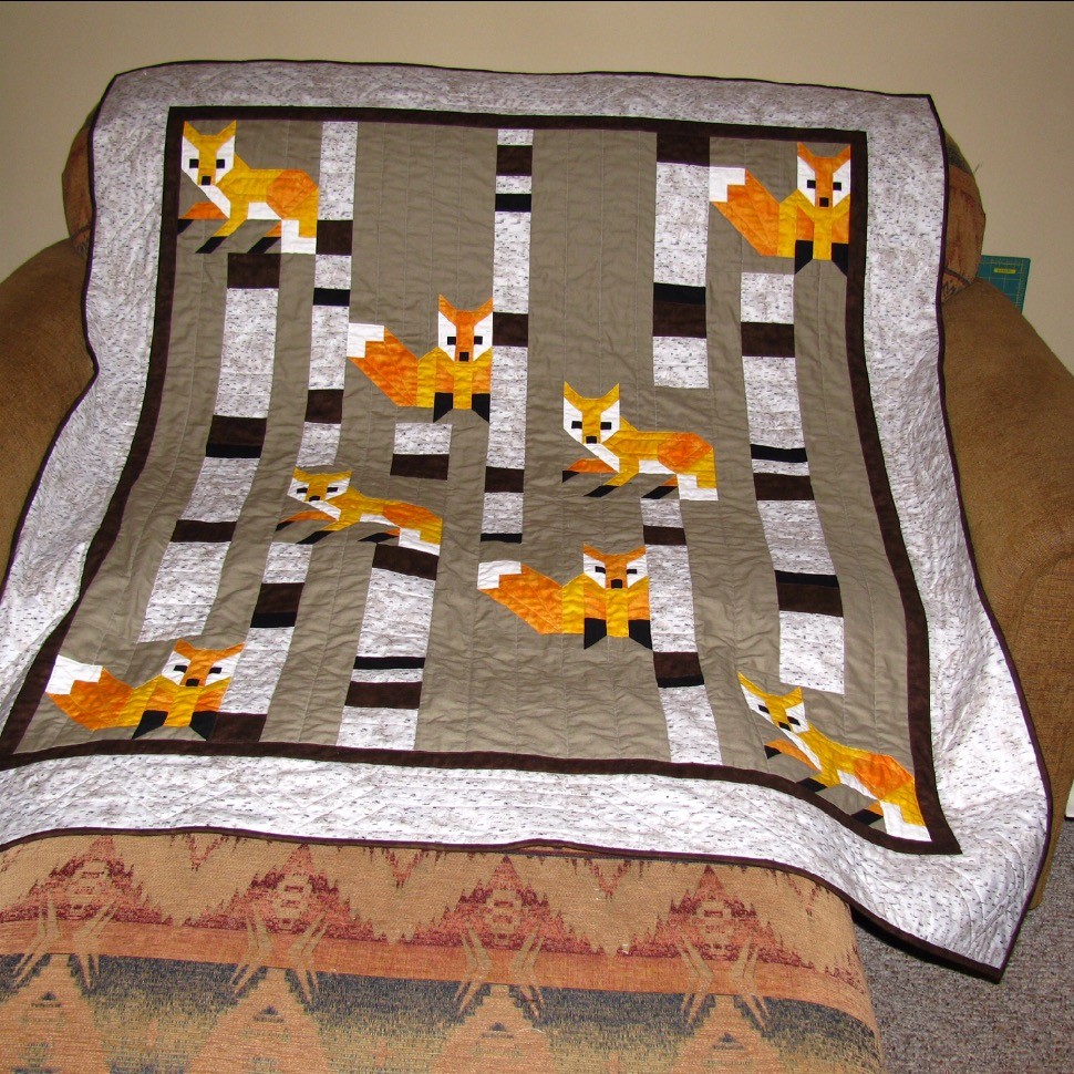 Fox Among The Birches 2 Quiltsby me