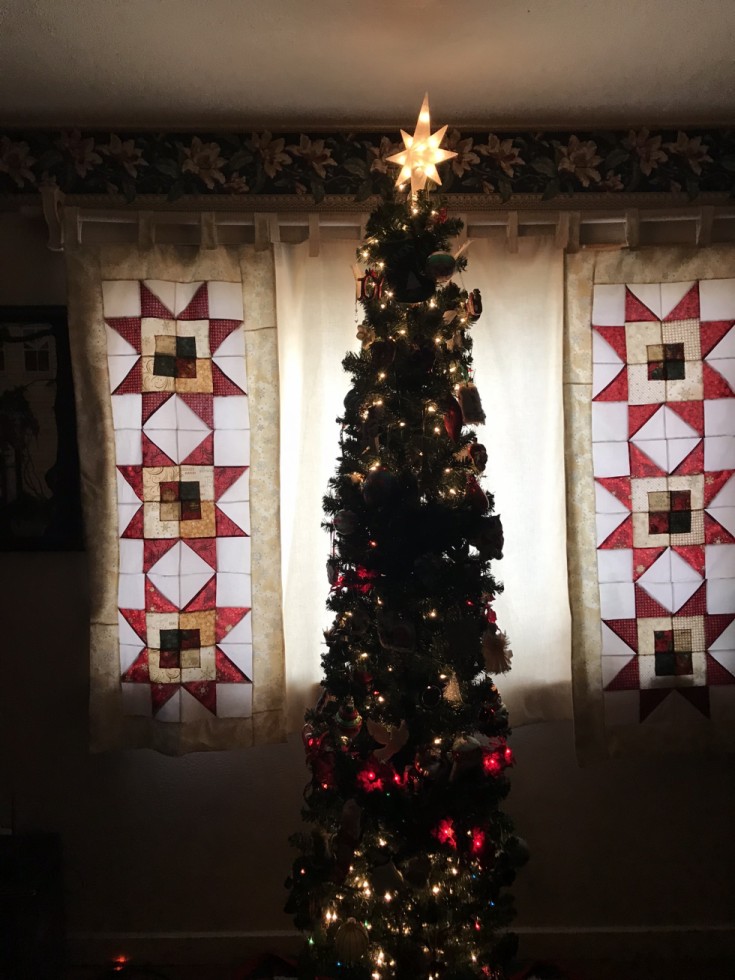 Christmas Curtains to frame my tree