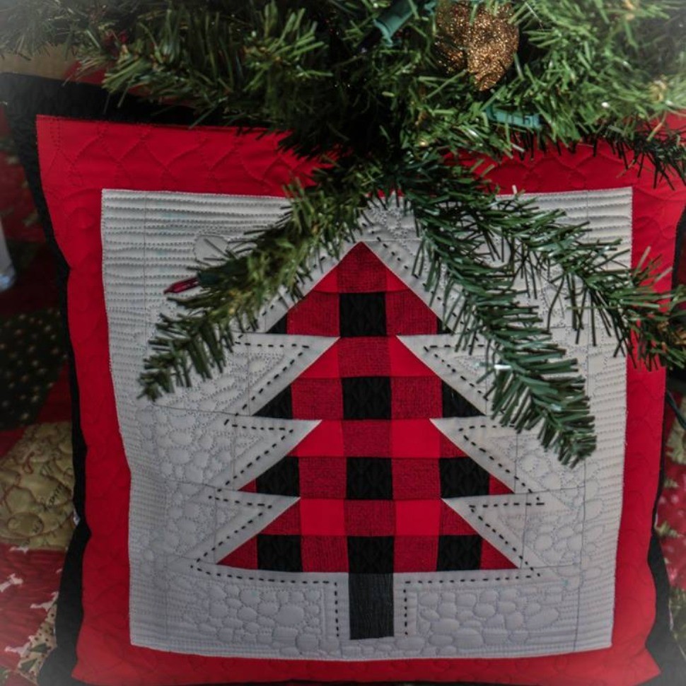 Buffalo Plaid Christmas Tree pillow