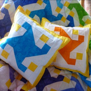 colorful pinwheel pillow