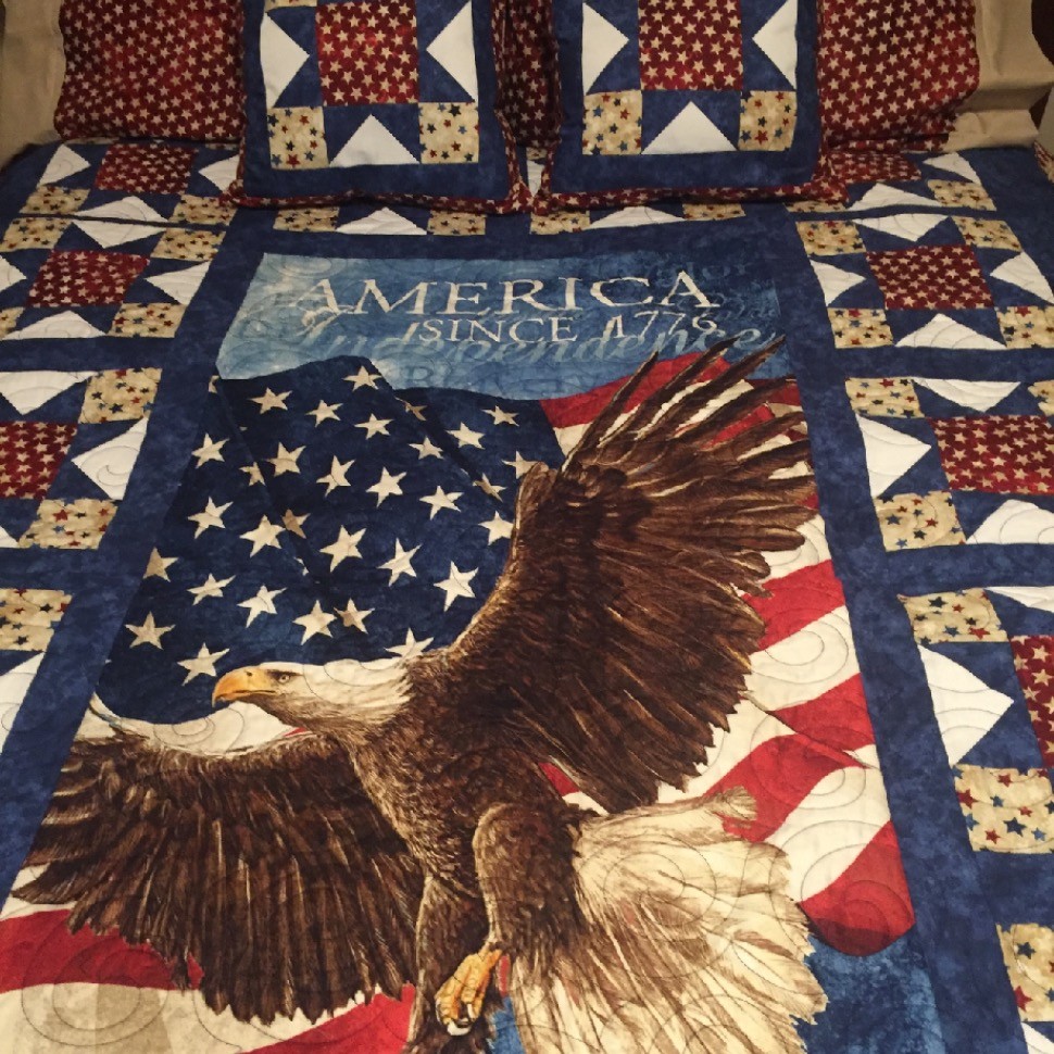 A patriotic quilt for an All American Grandson 