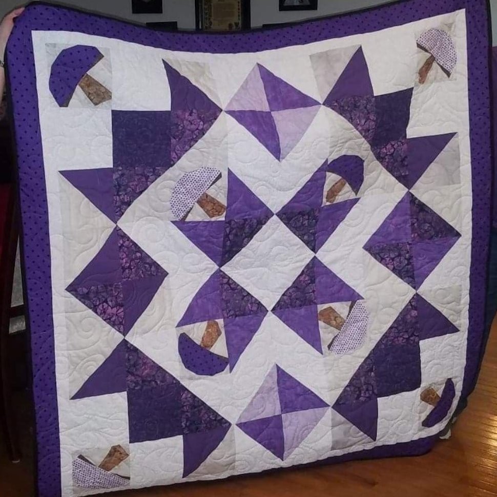 Purple mushroom quilt