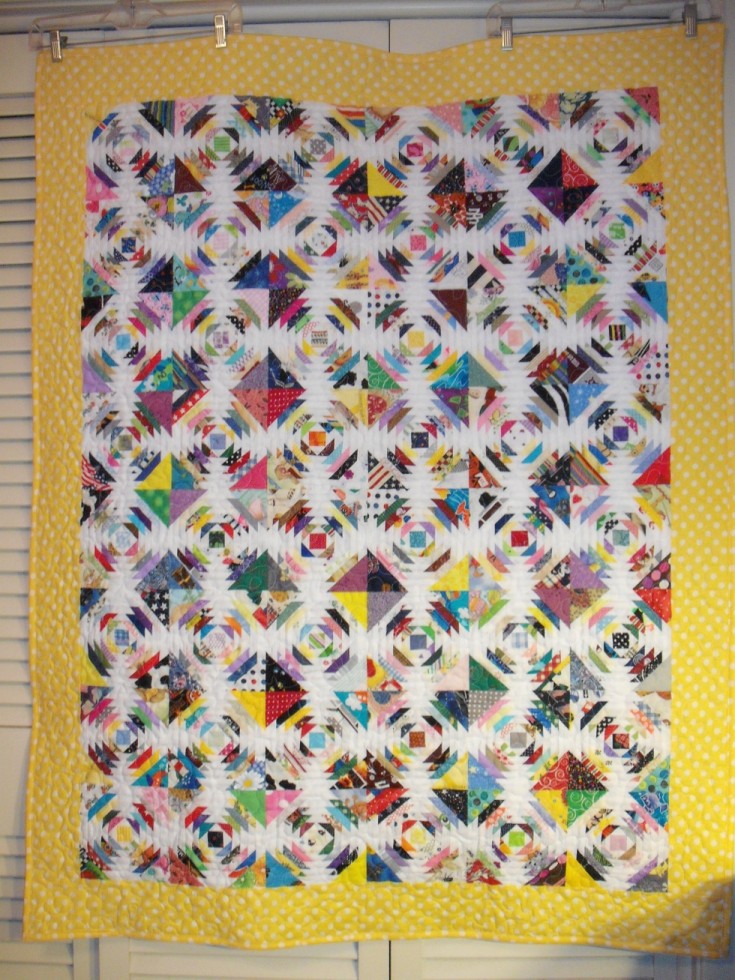 Strips and Strings Pineapple Quilt