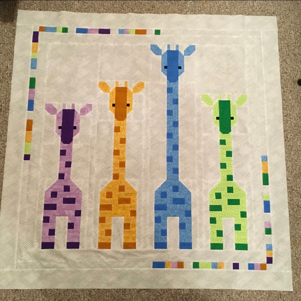 Giraffes in a Row baby quilt