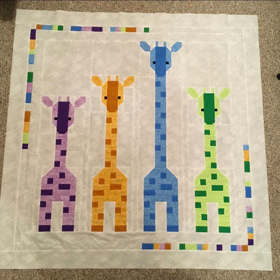 Giraffes In A Row Baby Quilt Quiltsby me