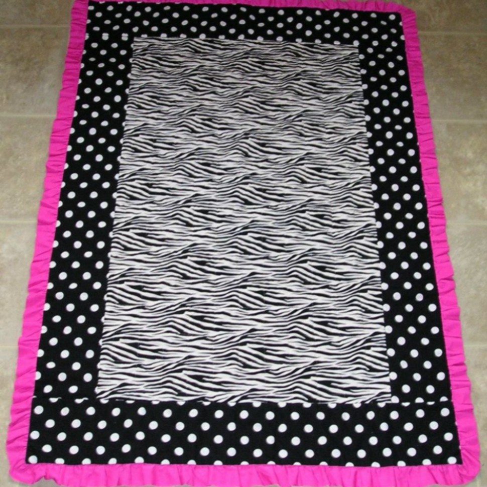 Pink Zebra crib quilt