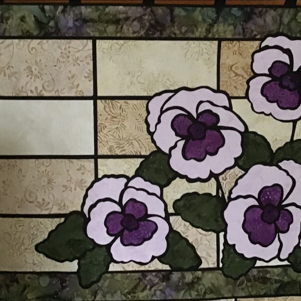 Stained Glass Pansies