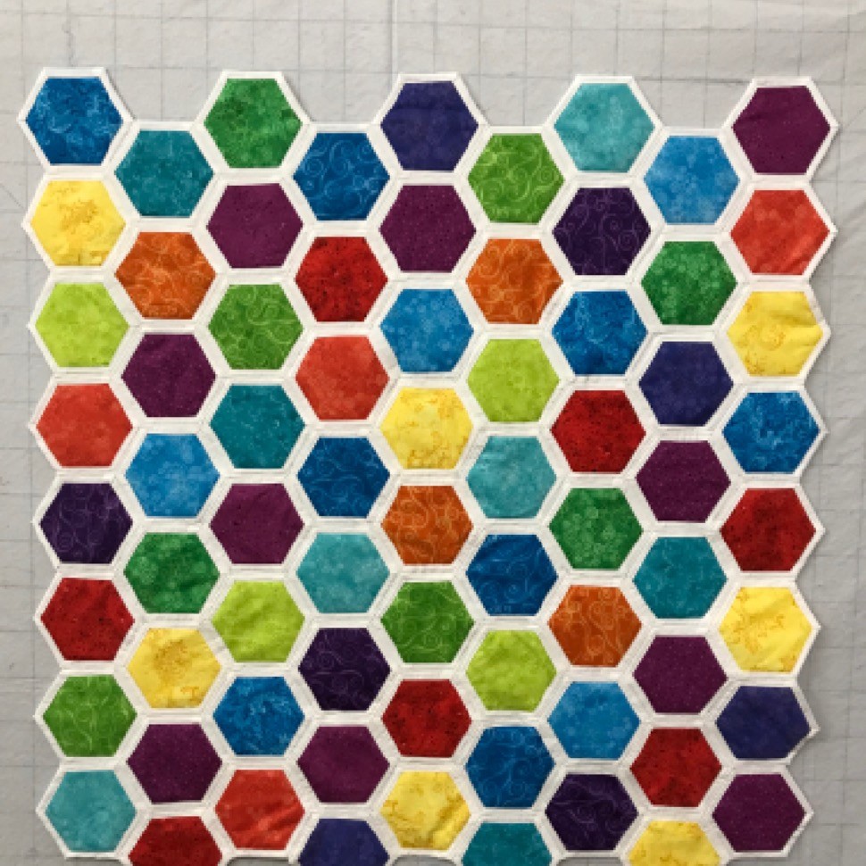 Quilt as you go Hexagon Quiltsby.me