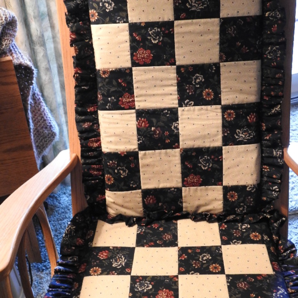 Quilted rocker and stool cover