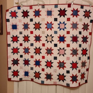 Red, White, and Blue Sawtooth Star Quilt